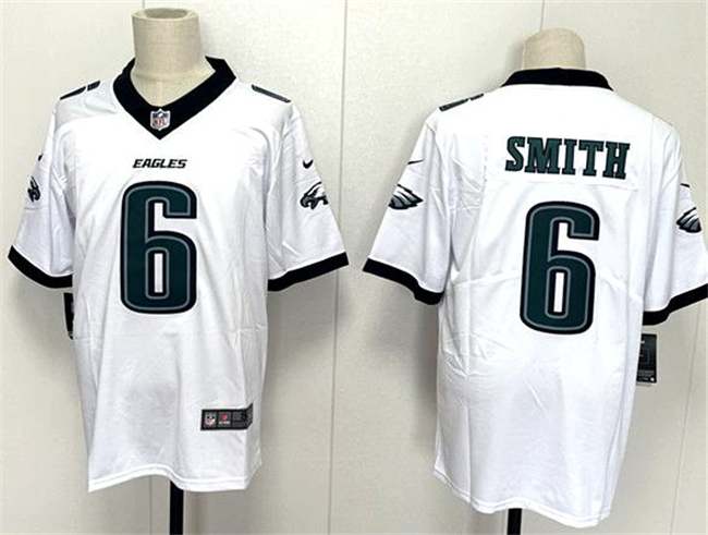 Men's White Philadelphia Eagles #6 DeVonta Smith 2024 New Vapor Untouchable Limited Stitched Football Jersey